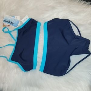 New Sporti Girl's 2 Piece Boy Short Bikini Set, NWT